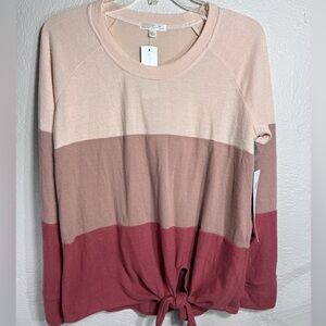 Nine Britton Colorblock Front Tie Knit Top Small Stitch Fix NWT